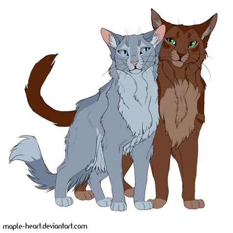 Bluefur and Oakheart by Maple-Heart | Warrior cats fan art, Warrior cats art, Warrior cats books