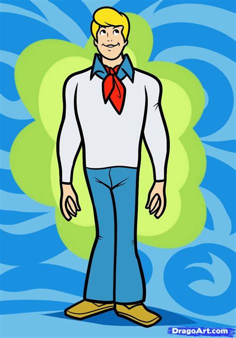 an image of a cartoon man with blonde hair and blue pants wearing a red tie