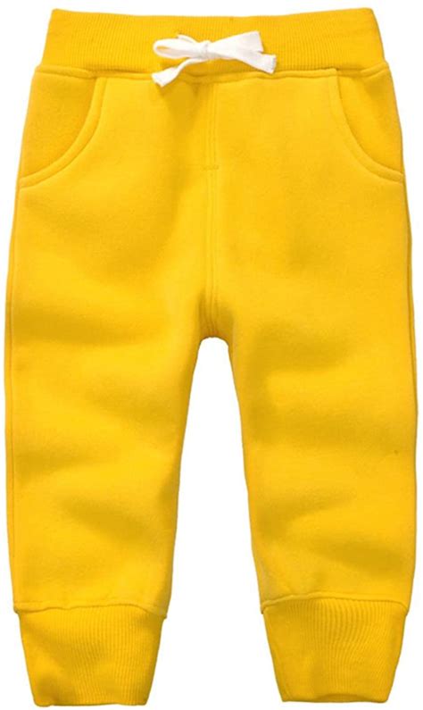 CuteOn Unisex Toddler Jogger Pants Kids Cotton Elastic Waist Winter Baby Sweatpants Pants 1 ...