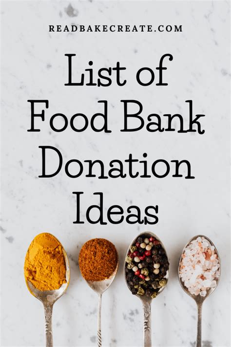 An Extensive List of Food Bank Donation Ideas - Read! Bake! Create!