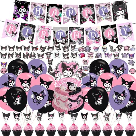 Buy 100 Pcs Kuromi Party Decorations, Cute Kuromi Theme Birthday ...