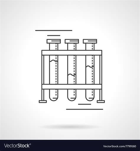 Test-tubes rack flat line design icon Royalty Free Vector