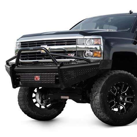 Fab Fours® - Chevy Silverado 2500 HD / 3500 2004 Black Steel Full Width Black Front Winch HD ...