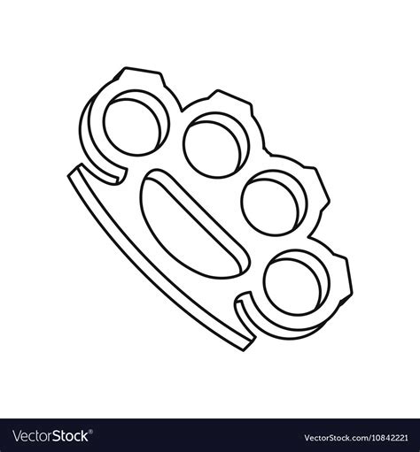 Brass knuckles icon outline style Royalty Free Vector Image