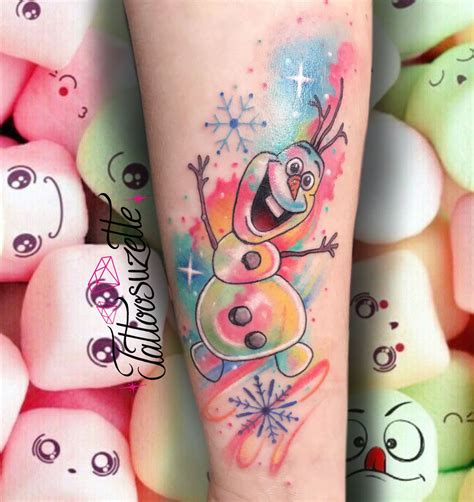 Charming Olaf Watercolor Tattoo