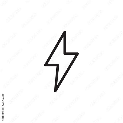 Lightning bolt icon vector. Lightning bolt sign outline on white background. Flat style for ...