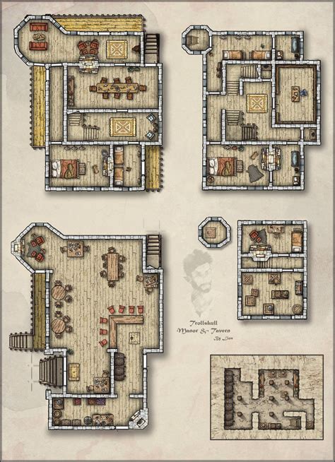 [OC][Art] I've made another map, "Trollskull Manor & Tavern"! : r/DnD