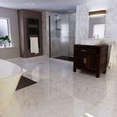 Capri Gloss White Marble Effect Ceramic Wall & Floor Tile - 450mm x ...