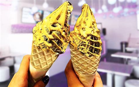 An Edible 24 Karat Gold Ice Cream Cone Exists