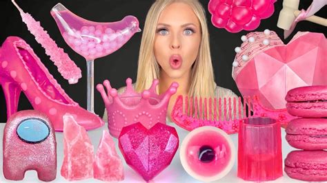 ASMR Pink Desserts, Smash Heart Chocolate Peppa Pig, Raspberry Jelly ...