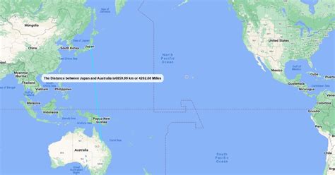 map showing the distance between Japan and Australia : Scribble Maps