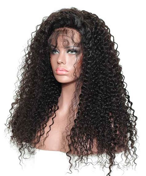 300% Density Deep Curly Pre Plucked Lace Front Human Hair Wigs - Msbuy.com