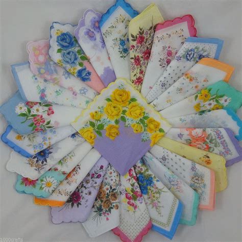 Lot of 25 Ladies Floral Handkerchiefs Imperfect Cotton Hankies Vintage Inspired #Floral | Ladies ...