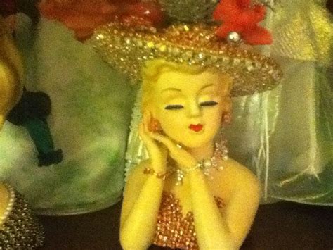 Jeweled 2600 Lefton lady head vase in pink | Ceramic lady heads, Head ...