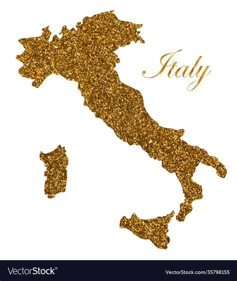 Map italy silhouette with golden glitter Vector Image