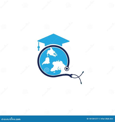 Medical Study Abroad Vector Logo Design. Stock Vector - Illustration of ...