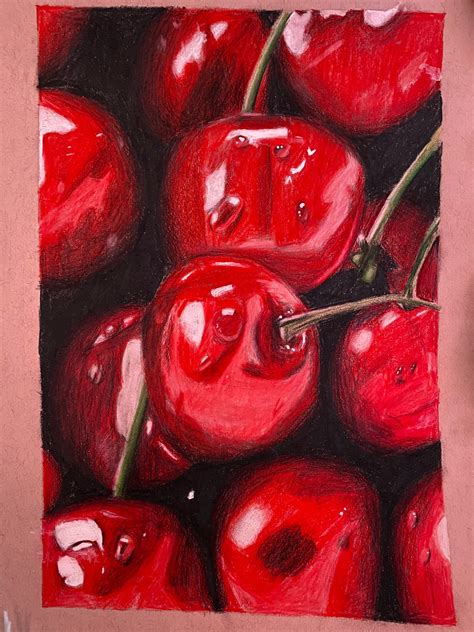 Realistic Cherry Drawing - Etsy