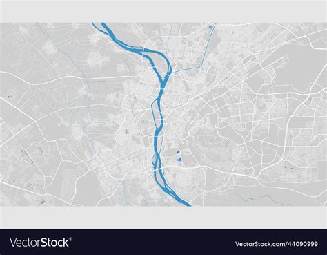 Nile river map cairo city egypt watercourse water Vector Image