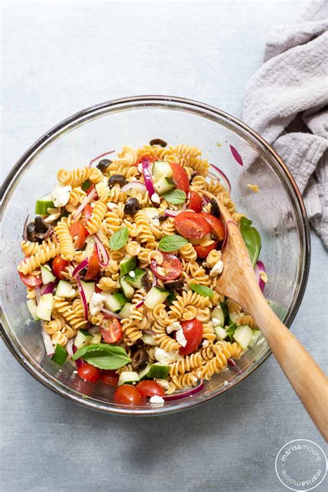 Mediterranean Chickpea Pasta Salad - Marisa Moore Nutrition