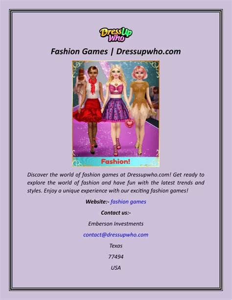 PPT - Fashion Games Dressupwho PowerPoint Presentation, free download ...