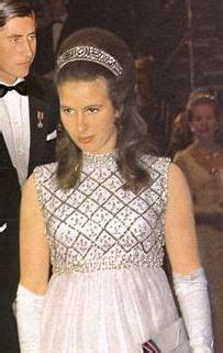 Princess Anne wearing the meander tiara circa 1971. | Princess anne ...