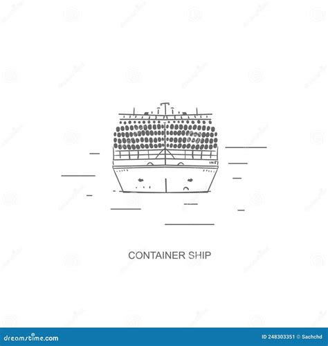 Cargo Ship Vector Sketch Illustration | CartoonDealer.com #248303351