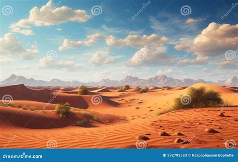 Dry Desert Landscape in the Middle East Stock Illustration - Illustration of wadi, horizon ...