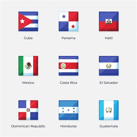 Premium Vector | Flat design latam flags illustration set