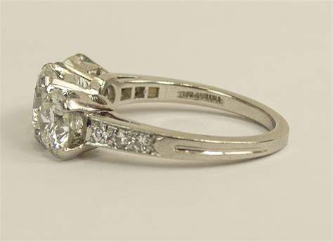 Tiffany & Co Three (3) Stone Diamond and Platinum Ring. | Kodner Auctions