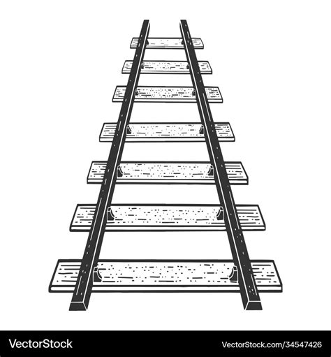 Railway line sketch Royalty Free Vector Image - VectorStock