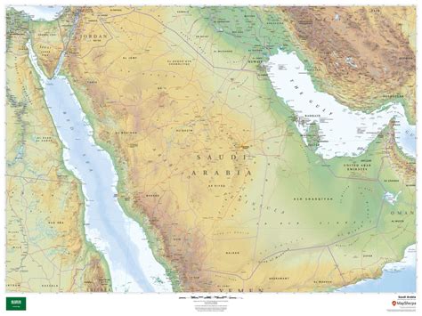 Saudi Arabia wall map, buy wall map of Saudi Arabia | Shop Mapworld