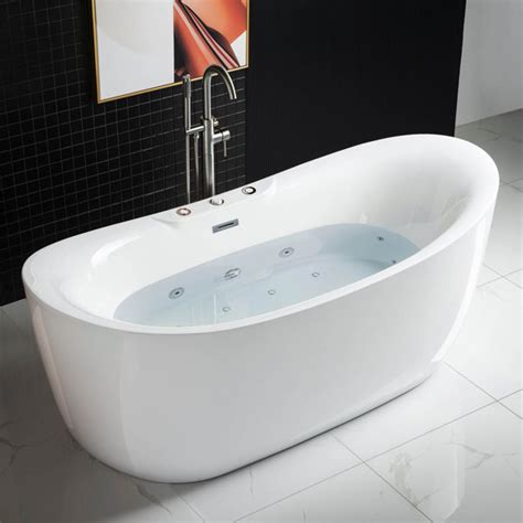 Woodbridge 71'' x 31.5'' Freestanding Acrylic Bathtub with Faucet & Reviews | Wayfair