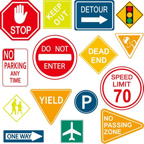 Buy Zonon15 Pieces Road Signs Wall Decal Traffic Sign Stickers Street ...