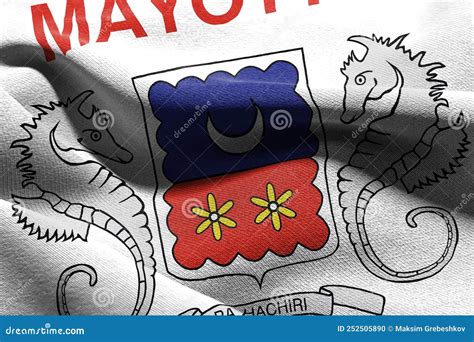 3D Illustration Flag of Mayotte is a Region of France. Waving on Stock Illustration ...