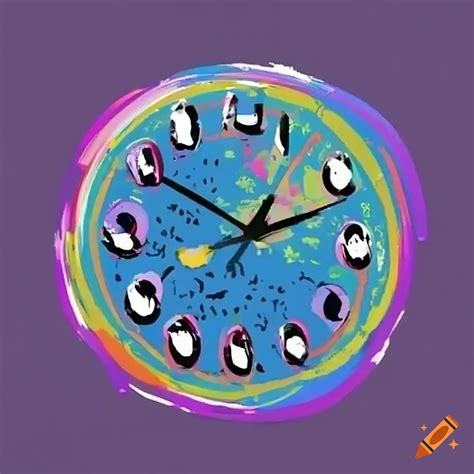 Elegant clock with dotted hour markers on Craiyon