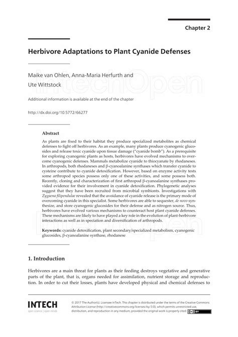 (PDF) Herbivore Adaptations to Plant Cyanide Defenses - DOKUMEN.TIPS