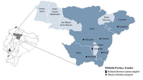 Pichincha cantons sampled and their respective districts. | Download Scientific Diagram