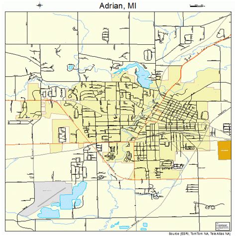 Adrian Michigan Street Map 2600440