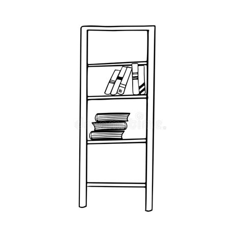 Book Shelf Black And White Clipart