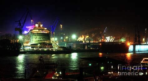 Night on Hamburg Docks Photograph by Rob Hawkins - Fine Art America