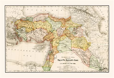 VINTAGE MAP of TURKEY Historical Map of Turkey Office Wall - Etsy