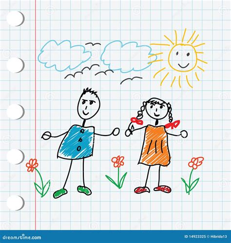 Cartoon doodle children stock illustration. Illustration of line - 14923325