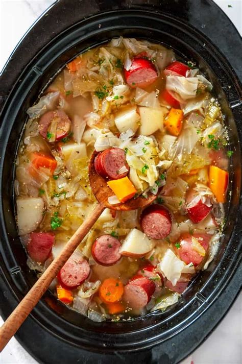 Slow Cooker Kielbasa Cabbage Stew - Aberdeen's Kitchen