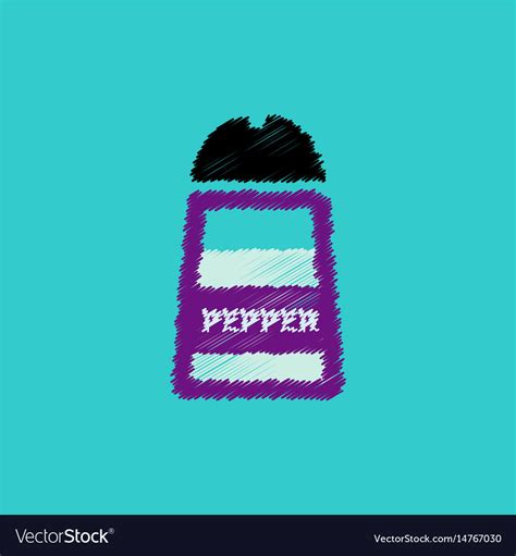 Flat icon design collection pepper shaker Vector Image