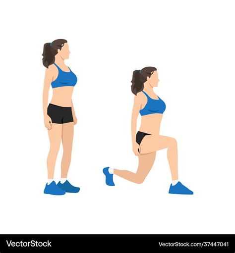 Woman doing body weight walking lunges Royalty Free Vector