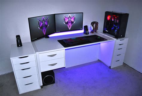 ultimate RGB PC gaming setup with alex drawers | Pc gaming setup ...