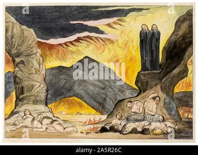 English: illustration to Dante The Divine Comedy, Inferno, Canto I, 1-90 Blake Dante Inferno I ...