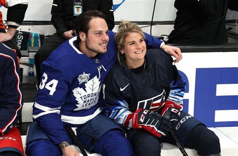 Auston Matthews posing with Brianna Decker, the rightful winner of the ...