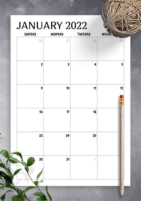 Free Printable Monthly Calendar Template - Printable Templates Free