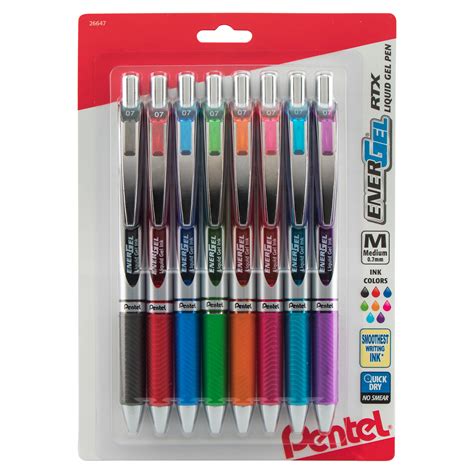 Buy Pentel EnerGel RTX Retractable Liquid Gel Pen, (0.7mm) Metal Tip ...